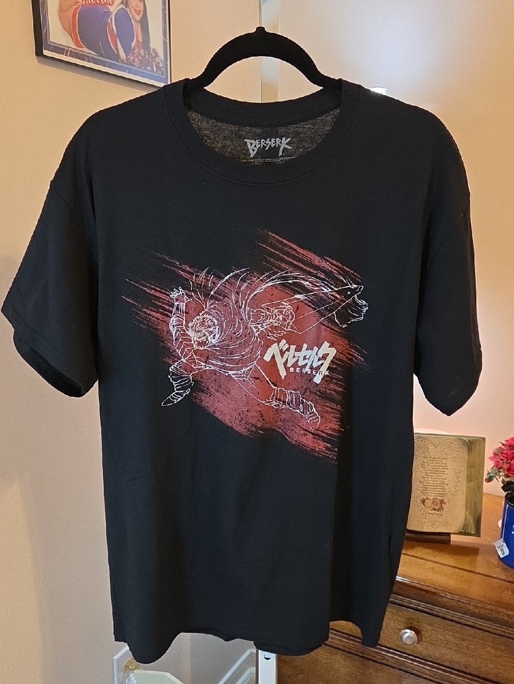 Graphic Tee - Black with Red Print